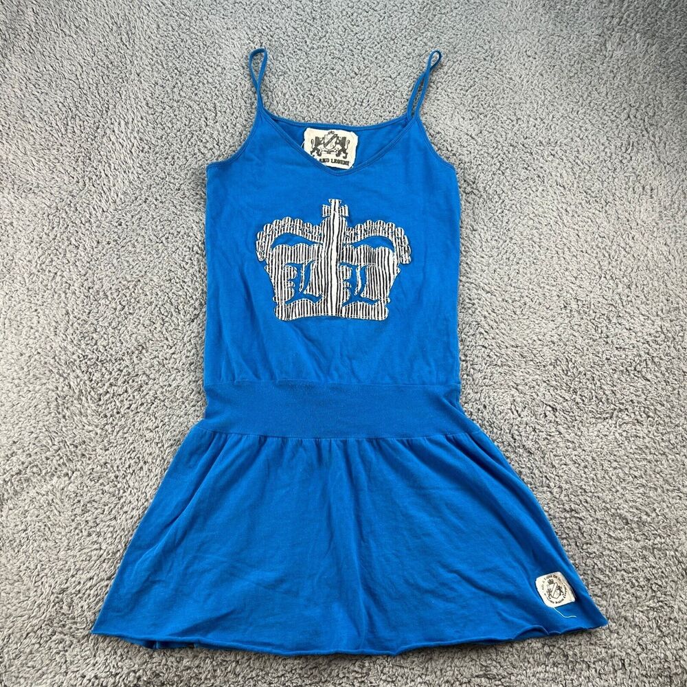 Life And Legends Blue Dress Womens Size 8 100% Cotton LL Crown Logo Skirt